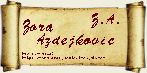 Zora Azdejković vizit kartica